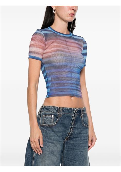t-shirt water baby donna azzurra, blu e pesca JEAN PAUL GAULTIER | 25/03-W-TO318-M005P565034